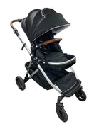 used Mockingbird Single to Double Stroller, 2022, Silver with Penny Leather, Watercolor Drops, Black 