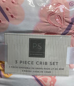 secondhand PS by the Peanutshell 3 Piece Crib Bedding Set