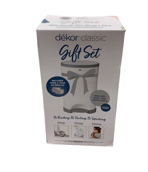 used Diaper Dekor Classic Diaper Pail Gift Set HIDDEN PHOTO REQ 3.3