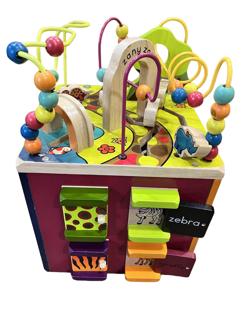 B. toys Zany Zoo Wooden Activity Cube