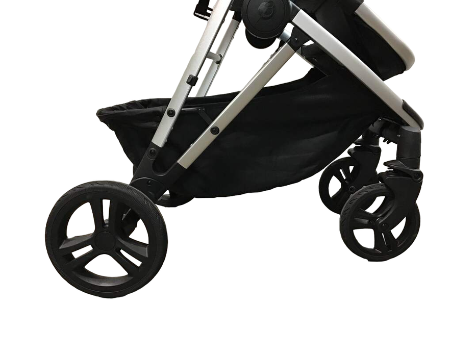 used Mockingbird Single Stroller, Black, 2022, Watercolor Drops, Silver With Penny Leather