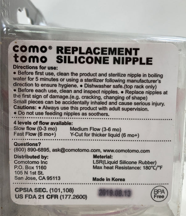 Shop Comotomo Replacement Nipple 2 pack, Slow Flow at GoodBuy Gear