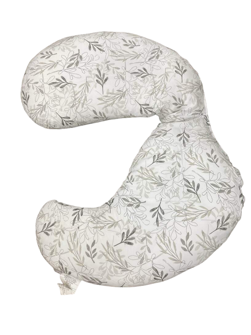 secondhand Boppy Total Body Pregnancy Pillow, Gray Scattered Leaves