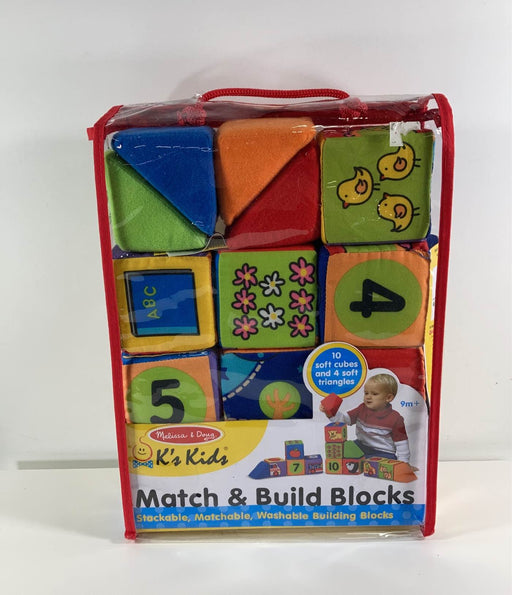 used Melissa & Doug K’s Kids Match & Build Soft Blocks