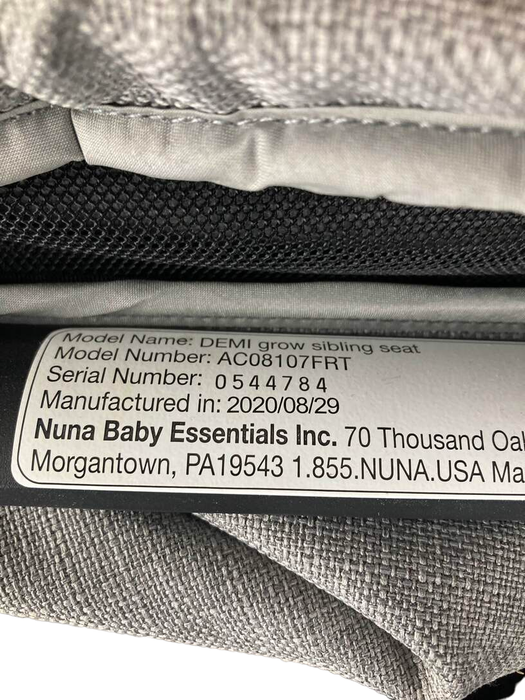 Shop Nuna Demi Grow Sibling Seat, 2020, Frost at GoodBuy Gear