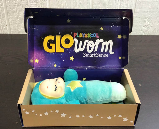 secondhand Playskool Glo Worm SmartSense Cry Sensor and Voice Recordable Soft Stuffed Soother Toy