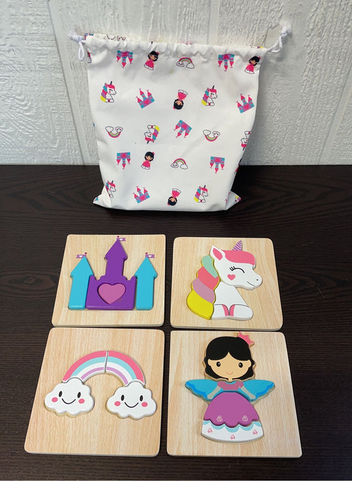 used Asher and Olivia Wooden Toddler Puzzle Bundle