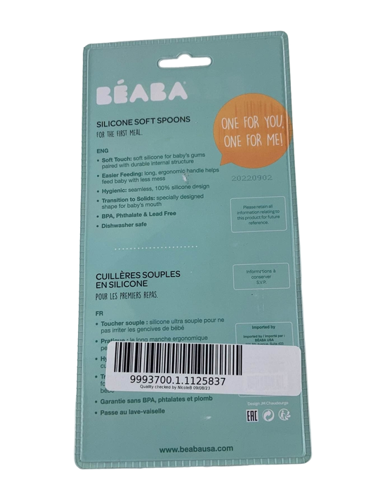 secondhand Beaba First Stage Silicone Spoons