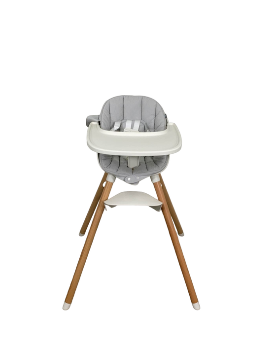Shop Lalo High Chair with Infant Kit, Coconut, Grey, Natural Wood at GoodBuy Gear