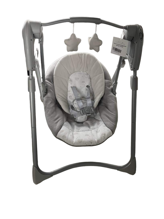 used Graco Slim Spaces Compact Baby Swing, Grey
