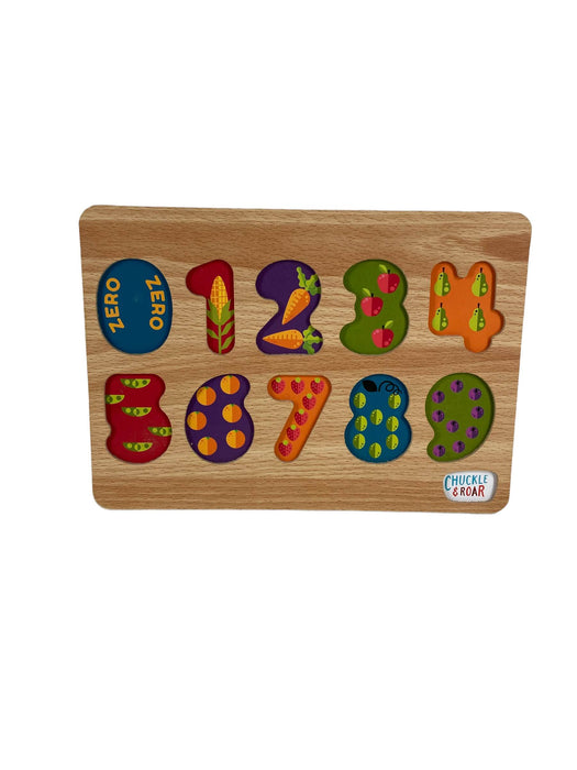 secondhand Chuckle And Roar ABC's & 123s Wood Puzzle Set