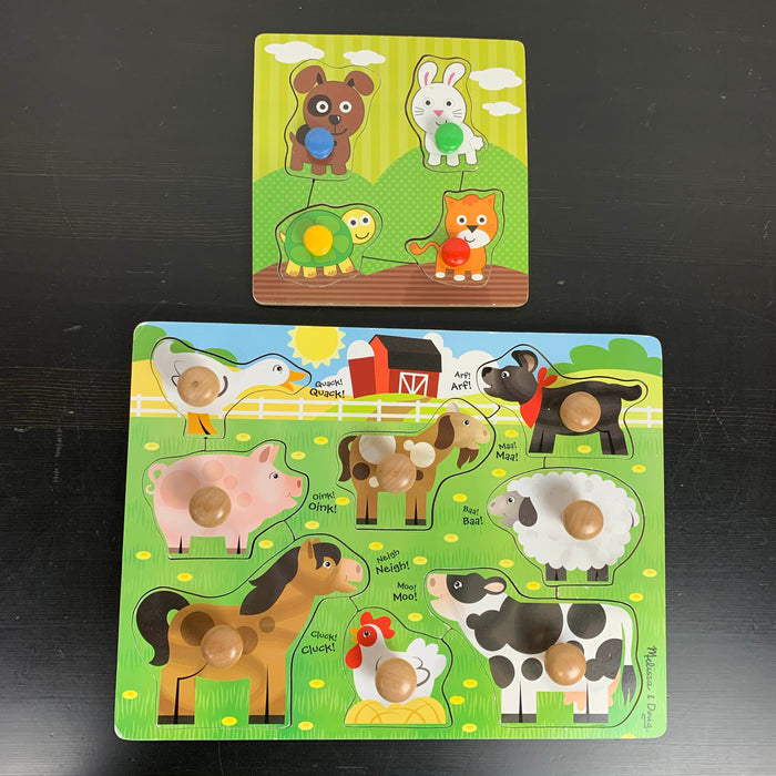 used BUNDLE Melissa & Doug Wooden Puzzles