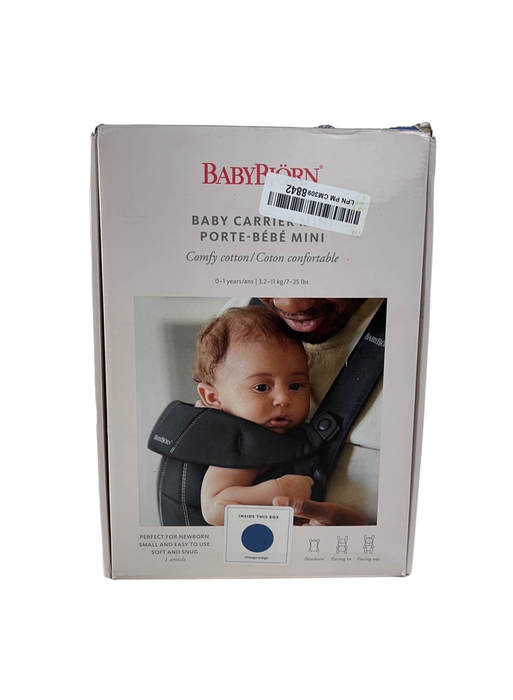 Shop BabyBjorn Baby Carrier Mini, Vintage Indigo Woven at GoodBuy Gear