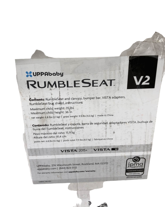 secondhand UPPAbaby VISTA RumbleSeat V2, 2015+, Anthony (White & Grey Chenille), 2022