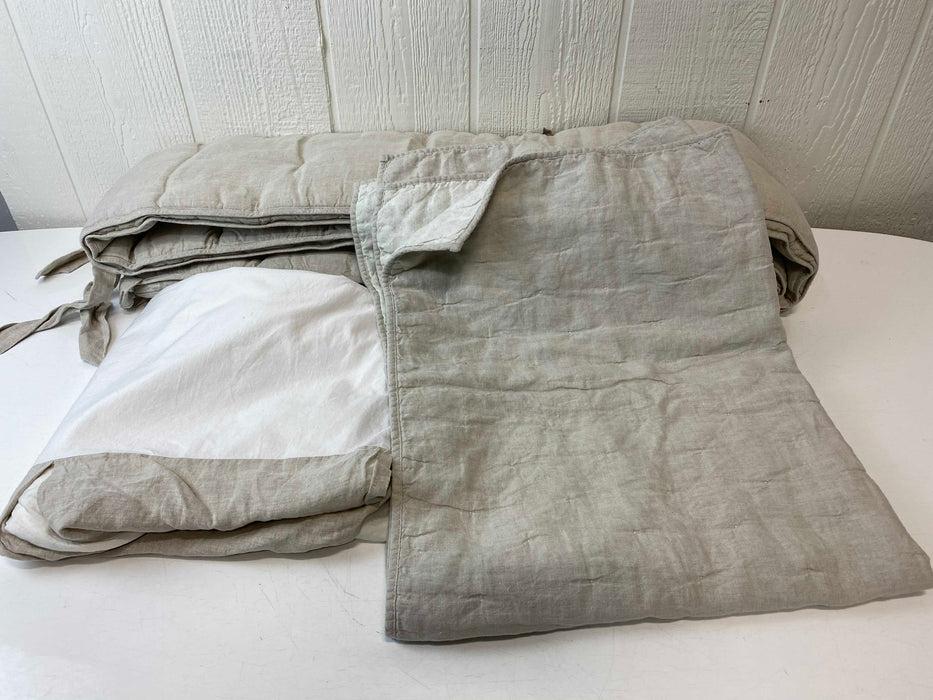 used Restoration Hardware Baby & Child Washed Organic Linen Crib Sheet, Set