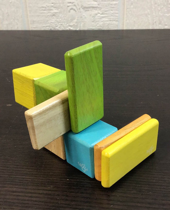 used Tegu Pocket Pouch Magnetic Wooden Block Set