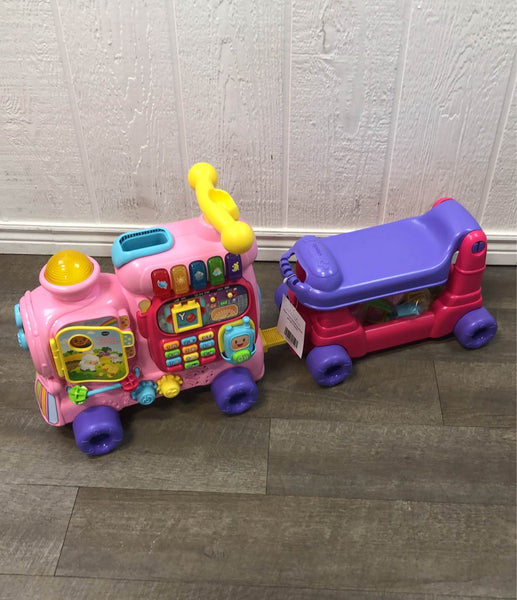 vtech push and ride alphabet train pink