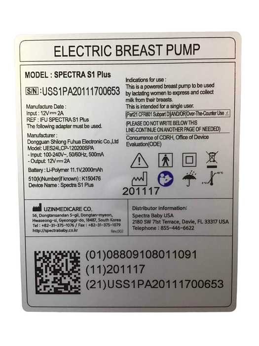 Shop Spectra Baby S1 Plus Premier Rechargeable Breast Pump at GoodBuy Gear