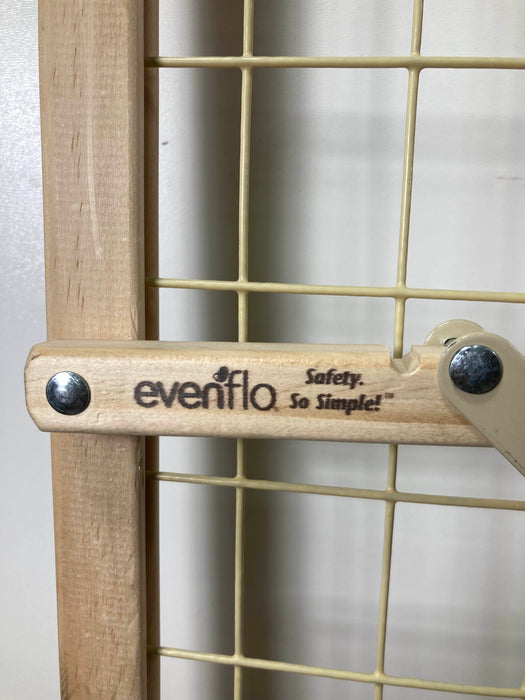 secondhand Evenflo Position And Lock Tall Pressure Mount Wood Gate