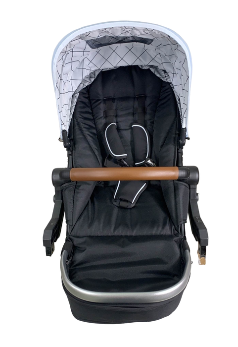 secondhand Mockingbird 2nd Seat Kit With Extendable Canopy, Sky, Windowpane, Silver with Penny Leather, 2021