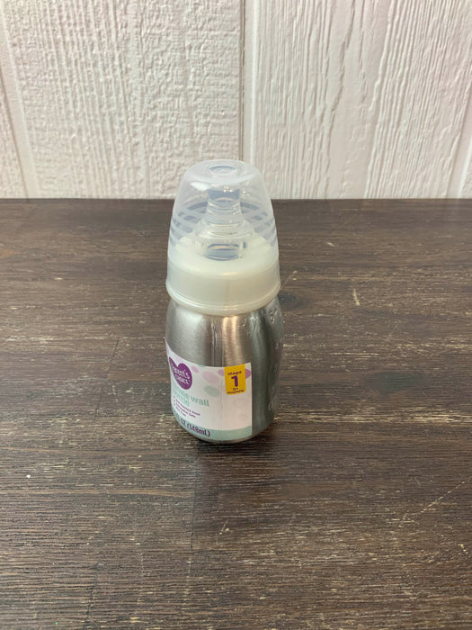 used Parent’s Choice 9 Ounce Stainless Steel Single Wall Wide Neck Baby Bottle