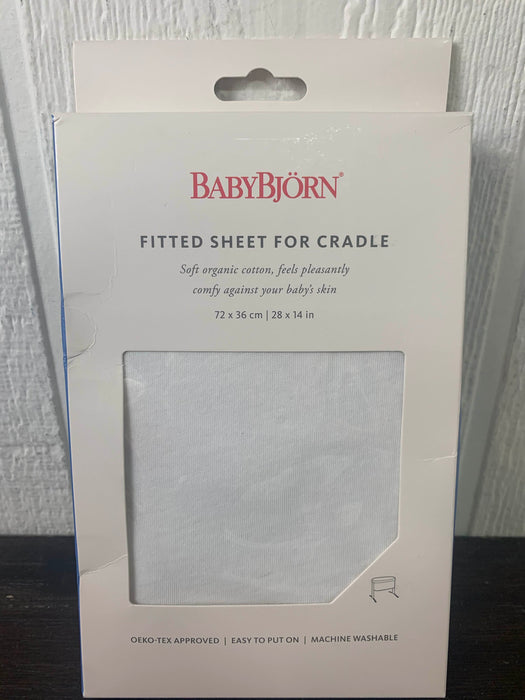 used Baby Bjorn Cradle Organic Fitted Sheet, For Cradle Natural White