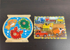 used BUNDLE Melissa & Doug Wooden Puzzles