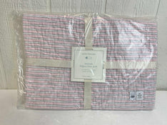 used Pottery Barn Kids Montauk Belgian Flax Linen Toddler Quilt, Pink