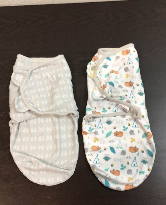 used Summer Infant SwaddleMe Original Swaddle Wrap 2pk, Small/Medium, Sleepy Forest