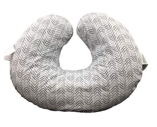 used Boppy Nursing and Infant Support Pillow, Gray Cable Stiches