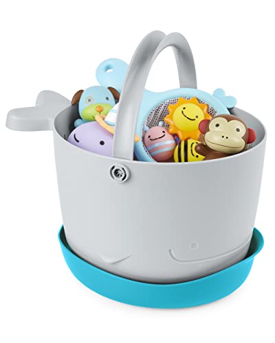 used Skip Hop Moby Stowaway Bath Toy Bucket in Grey