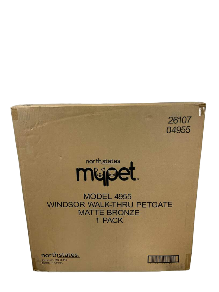 North States MyPet Windsor Walk Through Pet Gate, Matte Bronze