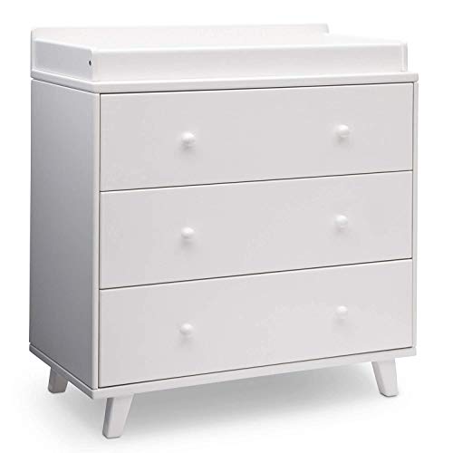delta children dresser with changing top Delta Children Ava 3 Drawer Dresser with Changing Top, White