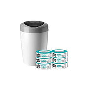 used Tommee Tippee Simplee Sangenic Diaper Pail, White and Blue