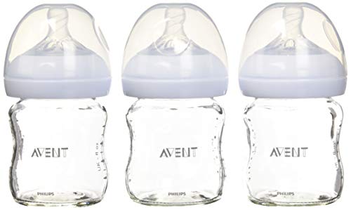 used Philips Avent Natural Glass Bottle, 4 Ounce 3 Pack