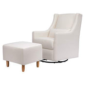 used Babyletto Toco Swivel Glider And Ottoman, White Linen