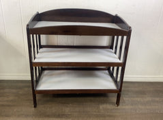 used LA Baby Wood Changing Table With Two Storage Shelves