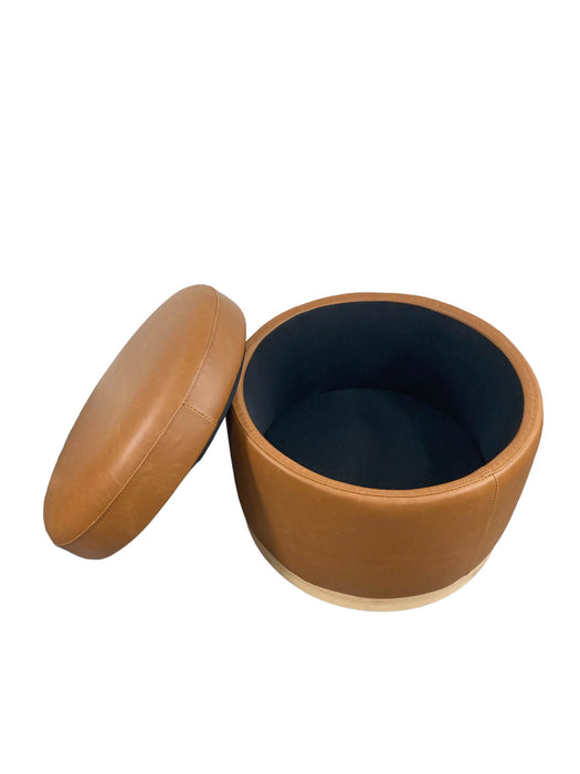 Shop Babyletto Naka Storage Ottoman, Vegan Tan Leather/Light Base at GoodBuy Gear