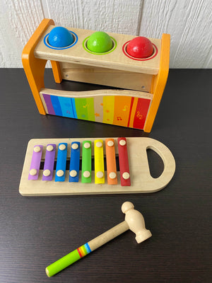 Hape pound and tap sales bench with slide out xylophone