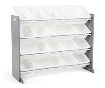 used Humble Crew Supersized Wood Toy Storage Organizer, Grey/White