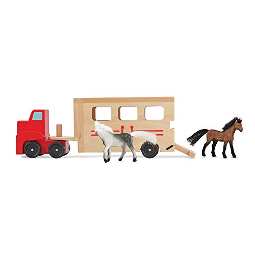 used Melissa & Doug Horse Carrier Wooden Vehicles Play Set