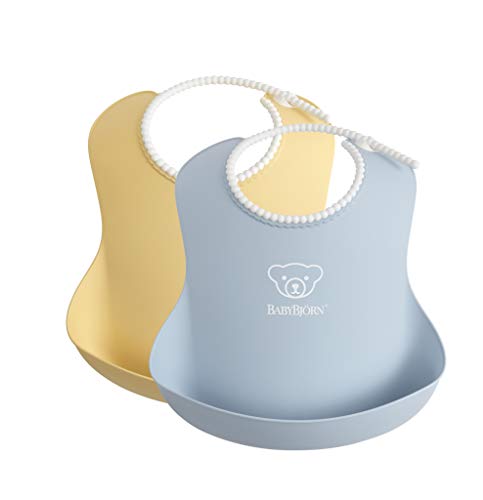 used BabyBjorn Bibs, Yellow/Powder Blue