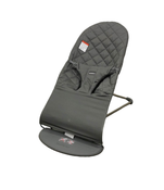 used BabyBjorn Bouncer Bliss, Dark Gray Frame, Anthracite Cotton Classic Quilt