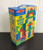 used Melissa & Doug Wooden Building Blocks Set