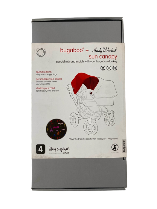 used Bugaboo Donkey Andy Warhol Sun Canopy, Happy Bugs