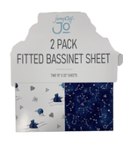 used JumpOff Jo 2 Pack Fitted Crib Sheets, Galaxy & Blue Bears