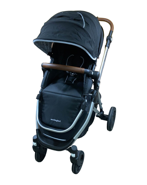 used Mockingbird Single Stroller, 2023, Black, Windowpane, Silver With Penny Leather