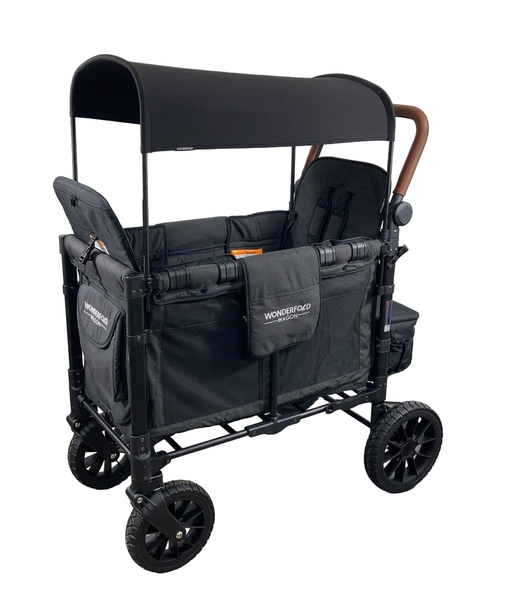 used Wonderfold W2 Luxe Multifunctional Double Stroller Wagon, 2022, Charcoal Black