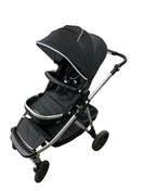 used Mockingbird Single to Double Stroller, 2022, Silver with Black Leather, Watercolor Drops, Black 