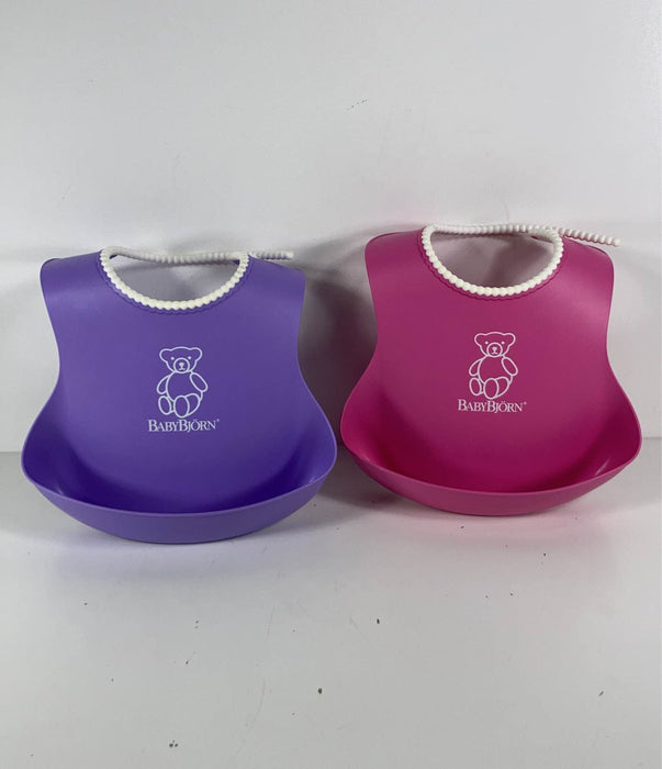 Shop BabyBjorn Feeding Bib Set 2 Pack, Purple/Pink at GoodBuy Gear